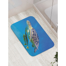 Fishes Swimming Ocean Bath Mat