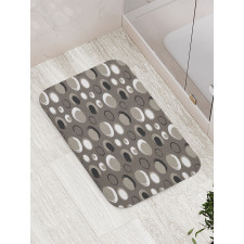 Dots Brushstrokes Grunge Bath Mat