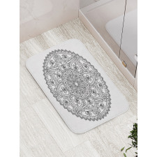 Round Boho Motif Design Bath Mat