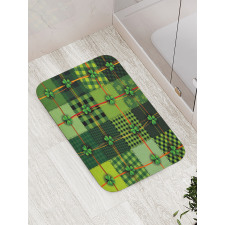 Patchwork Celtic Clovers Bath Mat