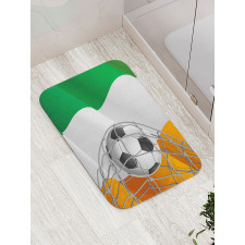 Soccer Ball in Net Goal Bath Mat