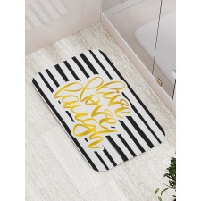 Stripes Text Bath Mat