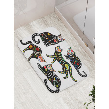 Ornate Black Cats Bath Mat