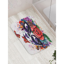 Floral Big Eyes Bath Mat