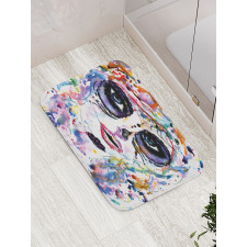 Creepy Makeup Girl Bath Mat