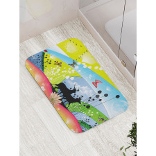 2 Reindeer in Spring Bath Mat