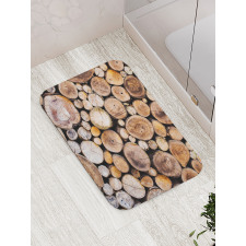 Wooden Logs Oak Tree Bath Mat