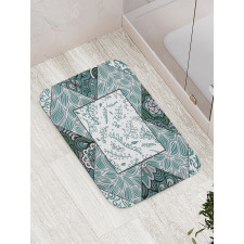 Leaves Chevron Flower Mix Bath Mat