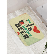 Love Beer Grunge Hand Bath Mat