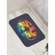 Surf Rainbow Colors Palm Bath Mat