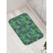 Watercolored Forest Leaves Bath Mat