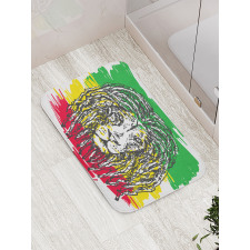 Hair Style Lion Portrait Bath Mat