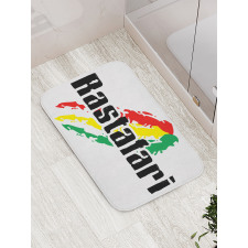 Grunge Rastafari Words Bath Mat