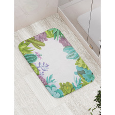 Succulents Plants Frame Bath Mat