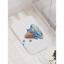 Globe Planet Earth Flavor Bath Mat