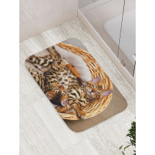 Bengal Cats in Basket Bath Mat