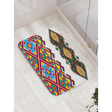 Retro Ukranian Ornament Bath Mat