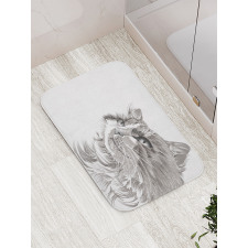 Cat Portrait Kitten Bath Mat