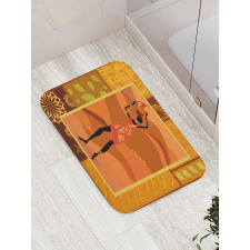 Native Zulu Girl Bath Mat