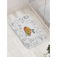 Live Healthy Theme Bath Mat