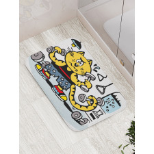 Cartoon Cat Lifting Bath Mat