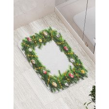 Winter Square Wreath Bath Mat