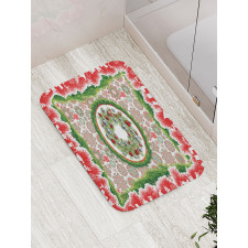 Fir Wreath Ornaments Bath Mat