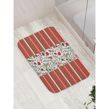 Stripes Floral Border Bath Mat