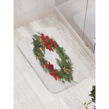 Poinsettia Blossoms Bath Mat