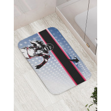 Baseball Player Stars Bath Mat