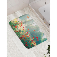 Wild Red Poppy Field Bath Mat