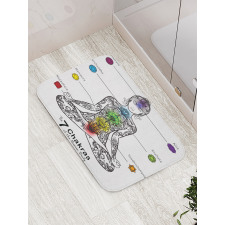 7 Chakra Signs Ornate Bath Mat