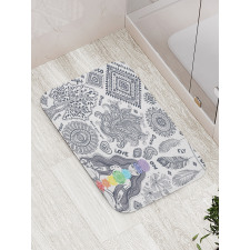 Bohemian Words Design Bath Mat