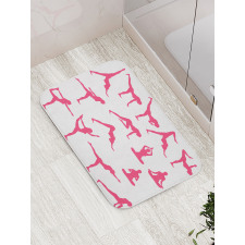 Pink Silhouettes Flexing Bath Mat