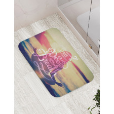 Woman Calm Sunset Beach Bath Mat