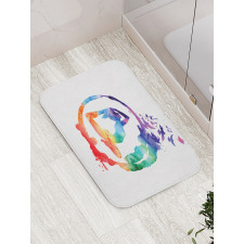 Watercolors Birds Music Bath Mat