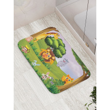 Animals in Forest Safari Bath Mat