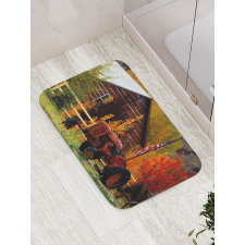 Rustic Cabin with Tractor Bath Mat