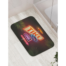 Neon Sign Design Bath Mat