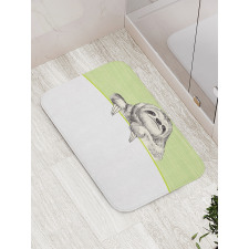 Idle Sloth Abstract Green Bath Mat