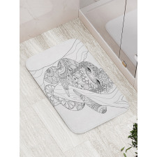 Animal Floral Detail Bath Mat