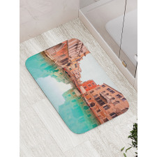 Water Canal Bridge Boat Bath Mat