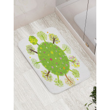 Various Green Trees Bloom Bath Mat