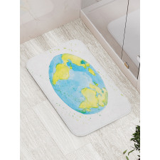 Watercolor Style Planet Bath Mat