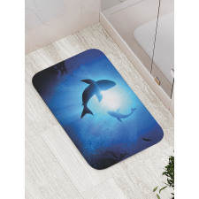 Fishes Circling in Ocean Bath Mat