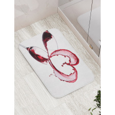 Heart Shape Spilling Wine Bath Mat