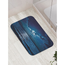 Dramatic Sky Moon Ocean Bath Mat