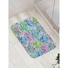 Flowers in Watercolor Bath Mat