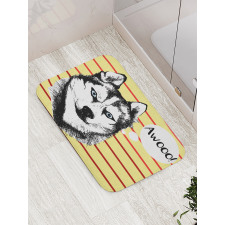 Husky Portrait Bath Mat