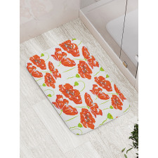 Doodle Poppies Bath Mat